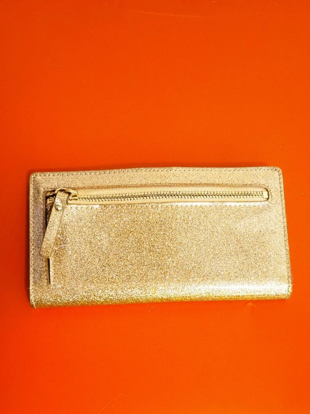 Kate Spade Glitter Bifold Wallet Gold Sparkle
